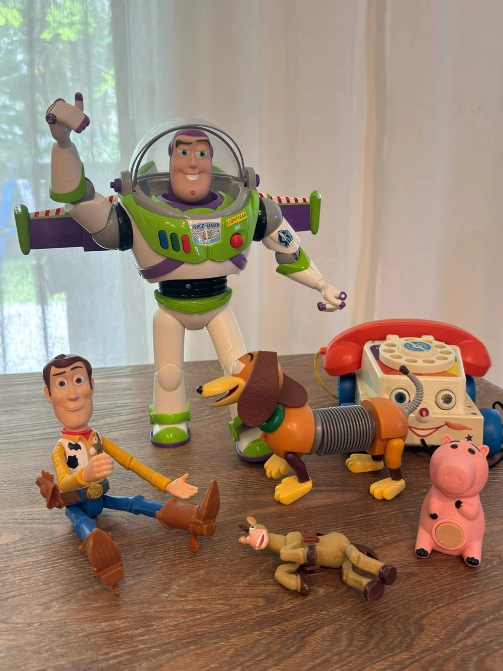 Vintage Toy Story Disney Action Figure Lot Buzz Lightyear Woody Slinky Hamm